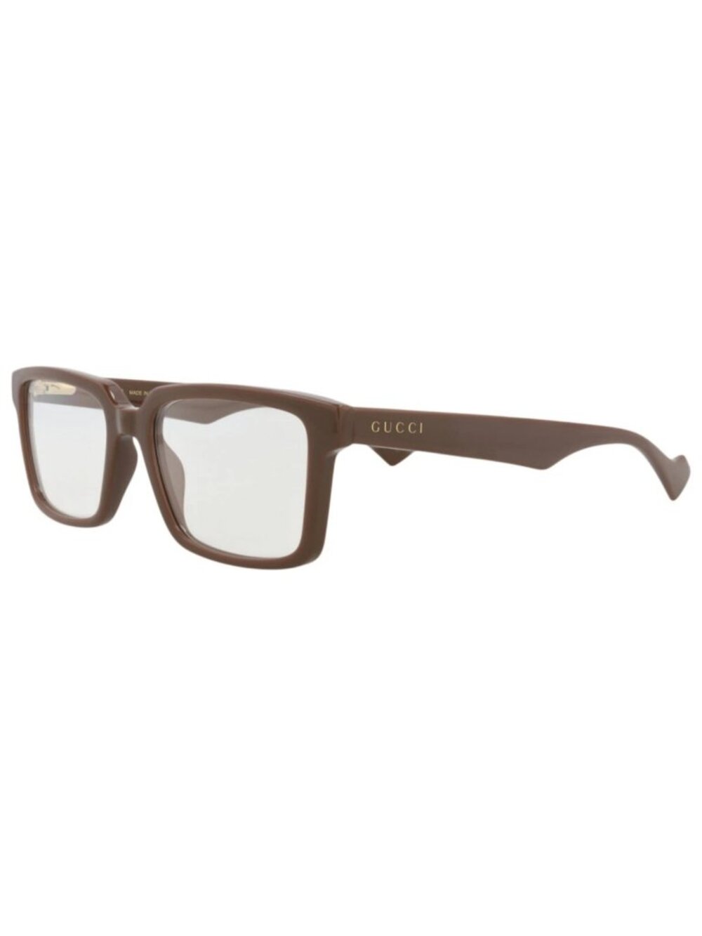 New Gucci Women's Sunglasses Square Rectangle Injection Frame Mens Brown Brown